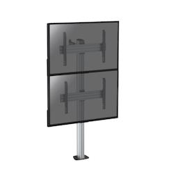 KIMEX Support sur pied pour 2 écrans TV 40''-65'' - Hauteur 175cm - A visser - gris 3700685416680_0