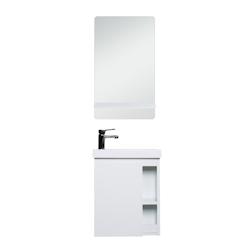 Meuble lave-mains HAMPTON Blanc avec vasque blanche + miroir - blanc 3760232697641_0