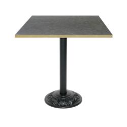 Restootab - Table style bistrot 70x70cm marquina chants laiton - noir TB-VRS-7070M-MARQ-LAI_0