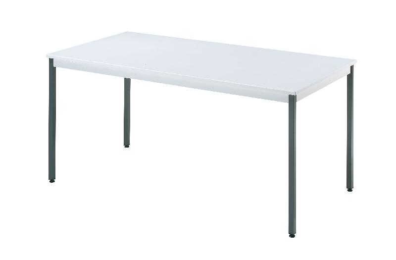 Table rectangulaire l.1400 x p.700 mm gris clair et anthracite_0