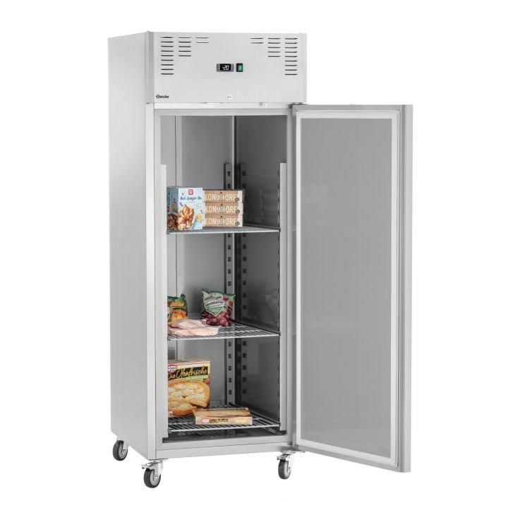 Congélateur 650 Litres 1 porte pleine battante GN 2/1, tout inox, sur roulettes, 410 W, 220 V - MONO_0