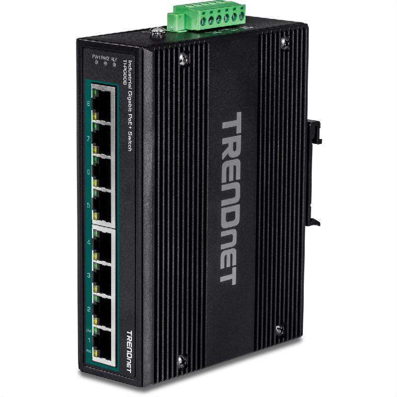 TRENDnet TI-PG80B Switch Rail DIN PoE+ Gigabit industriel à 8 ports (24-56V)_0