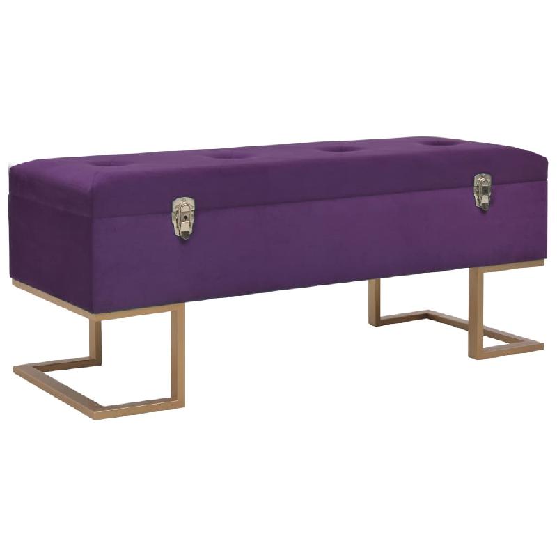 BANC BANQUETTE AVEC COMPARTIMENT DE RANGEMENT 105 CM VIOLET VELOURS 02_0010749_0