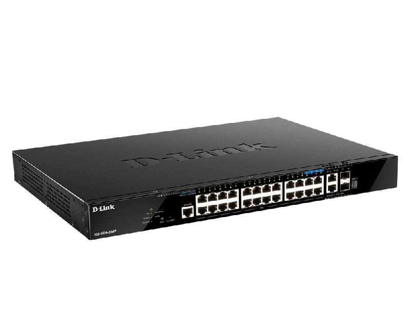 D-Link DGS-1520-28MP/E commutateur réseau Géré L3 Gigabit Ethernet (10/100/1000) Connexion Ethernet, supportant l'alimentation via ce port (PoE) 1U Noir_0