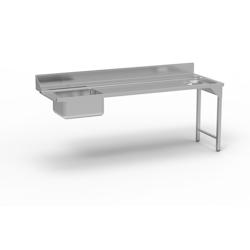 ERATOS Table De Prelavage Avec Bac 500X400X250 Aisi-304 18/10 - 2100X750X850 - Sans Etagere - Accroche A Droite MPDS-210D - MPDS-210D_0