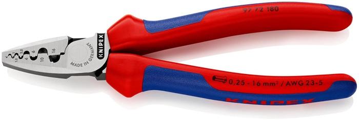 Pince pour embouts de câble longueur totale 180 mm 0,25-16,0 (AWG 23-5) mm² poli gaines multicomposant KNIPEX_0