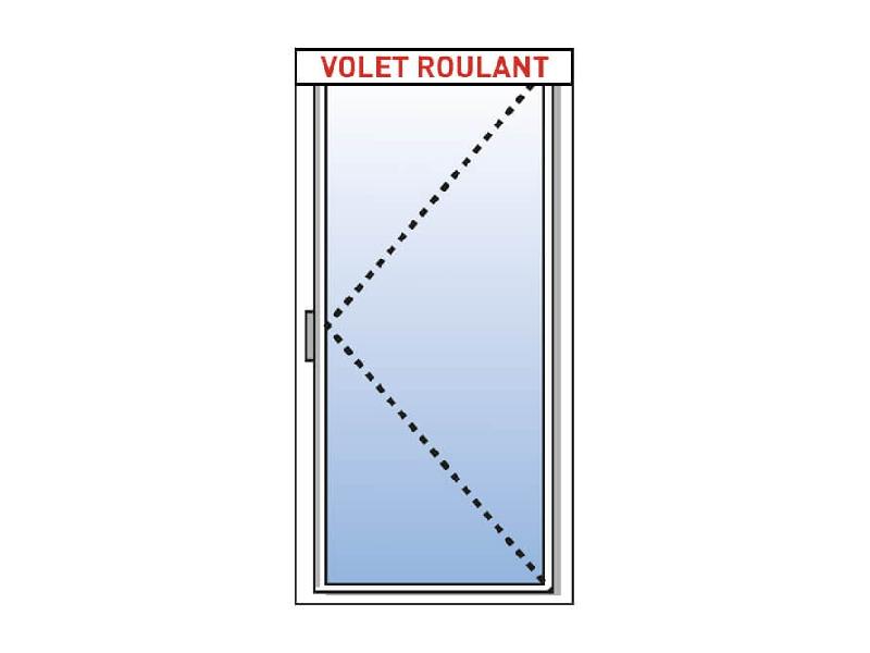 Porte Fenêtre Aluminium 1 Vantail KAWNEER Tirant Droit avec Volet Roulant Motorisé (Somfy ou Simu) ou Manuel Intégré Sur Mesure Référence: Porte Fen Alu 1 vtl droit + VRI_0