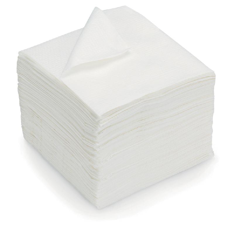 Serviettes de table jetables aspect gaufré 30 x 30 cm Blanc - Lot de 200_0