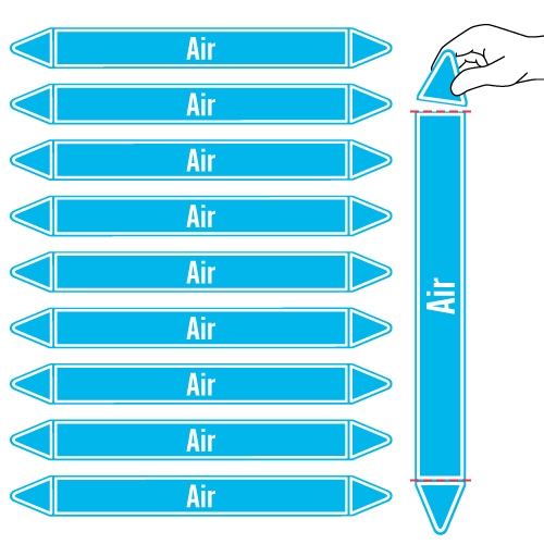 Étiquettes adhésives de marqueur de tuyauterie Air_0