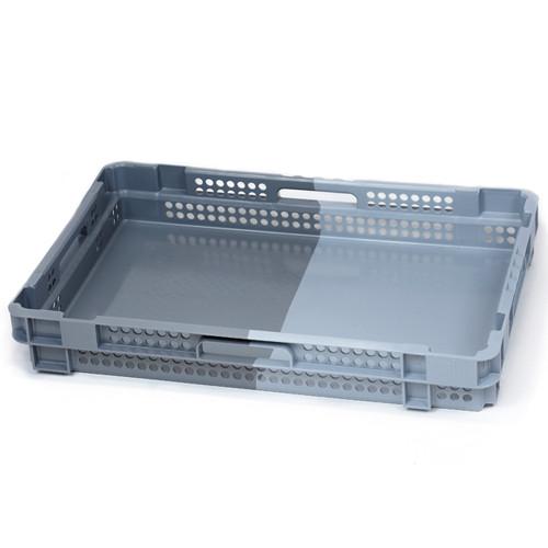 Bac plastique Gerbable Emboîtable à 50% Ajouré Fond plein Bicolore 600 x 400 x 90 mm - Réf : BAC160BM6409002_0