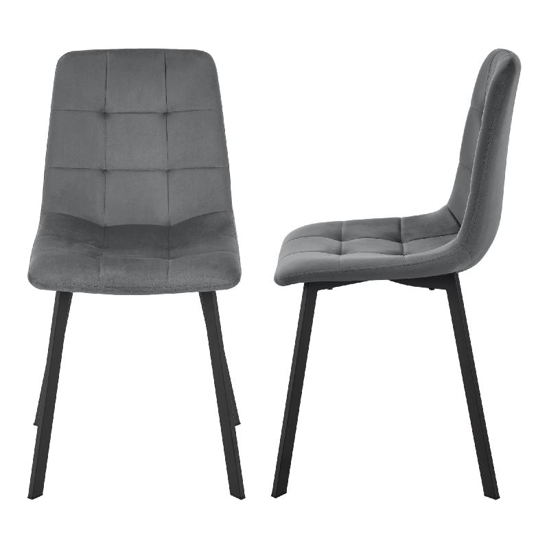 LOT DE 2 CHAISES DE SALLE À MANGER 89 X 44 X 52 CM GRIS FONCÉ 03_0006748_0