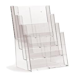 Edimeta Porte-brochures Comptoir Taymar® 4 cases A4 Portrait en escalier - transparent plastique 478100_0