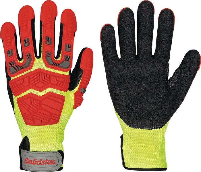 Gant de protection contre les coupures Solidstar Impact 1655 taille 10 jaune/rouge/noir EN 388 catégorie EPI II UHMWPE, fibre verre, polyester, élast. 6 paire LEIPOLD_0