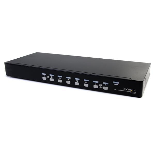 StarTech.Com Commutateur USB VGA KVM 8 ports à montage sur rack avec audio (câbles audio inclus)_0