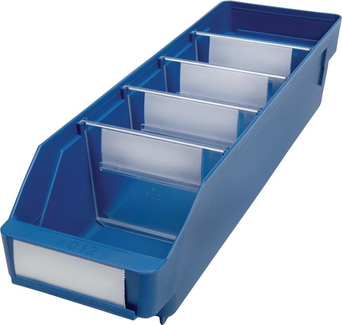 Boîte pour étagère L400xl120xH95mm bleue PP_0