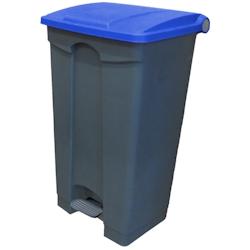 CAMBRO - wbfc87l-186 - corbeille à papier 87l avec bouton et couvercle - 78,4 x 47,6 x 38,1 cm - base grise et couvercle bleu - gris plastique wbfc87_0