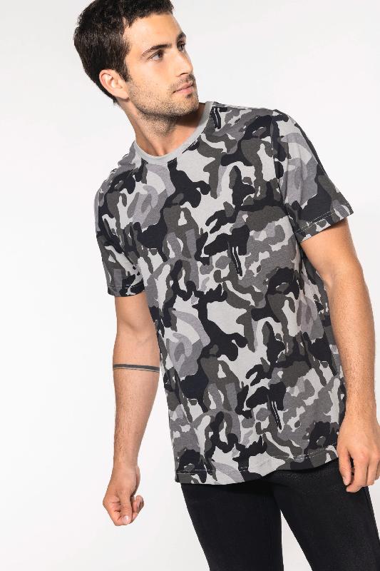 T-shirt camo manches courtes homme -  Réf: K3030_0