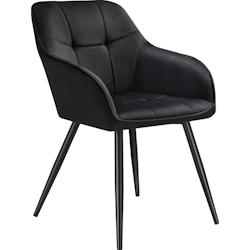 TecTake GmbH tectake Chaise MARILYN en velours - noir/noir, par pièce -405721 - noir 405721_0