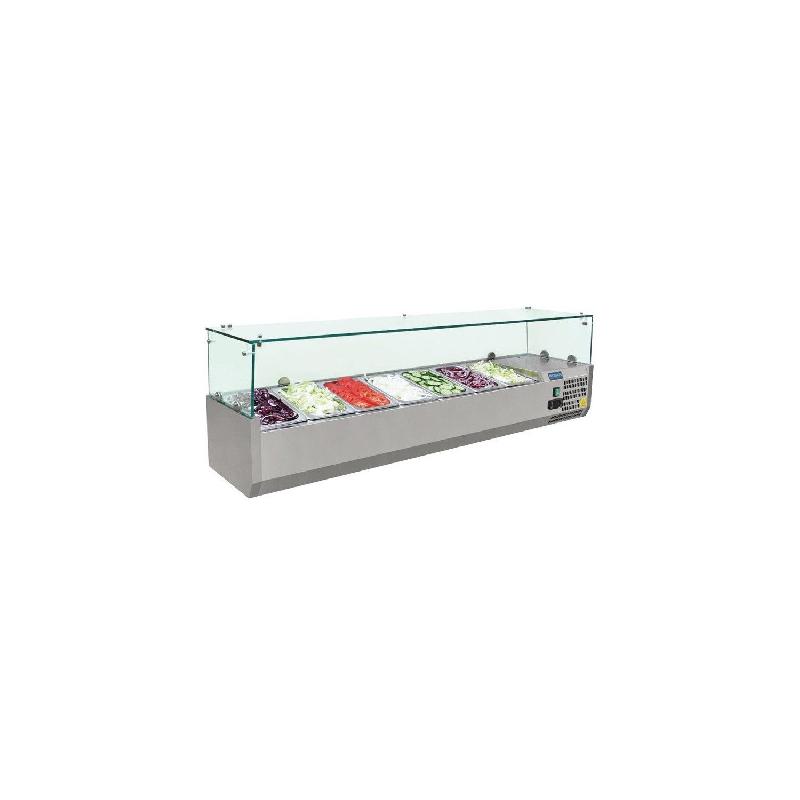 Vitrine inox réfrigérée à ingrédients 7 x GN 1/4 (P)100 mm, 150 W, 220 V - MONO_0