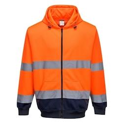 Portwest - Sweat-shirt à capuche à zip bicolore HV Orange / Bleu Marine Taille 3XL - XXXL orange 5036108319763_0