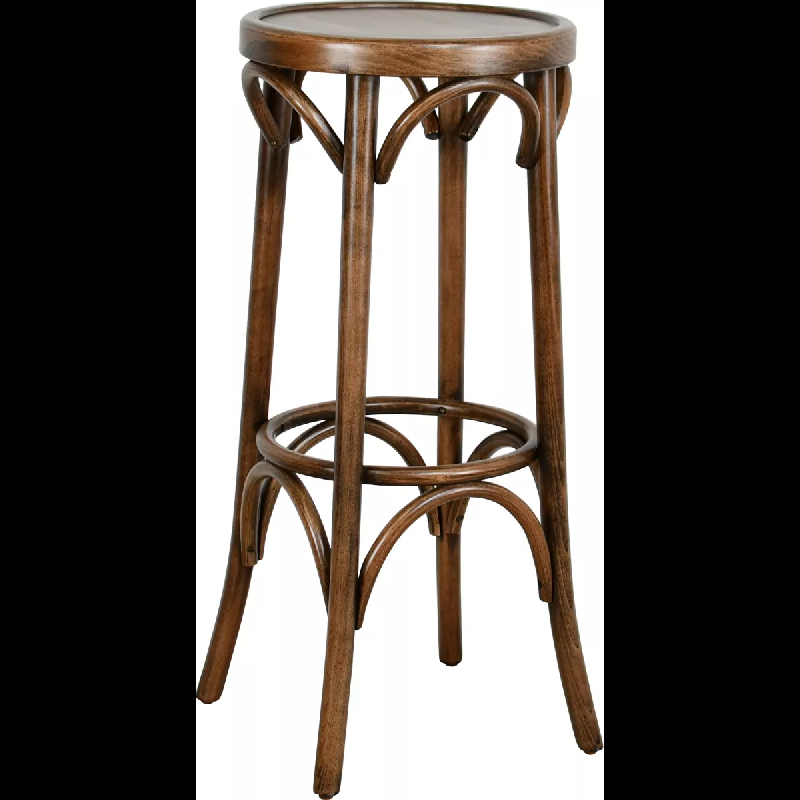 Tabouret VILLEFORT - Hêtre bois courbé - Style bistrot vintage_0