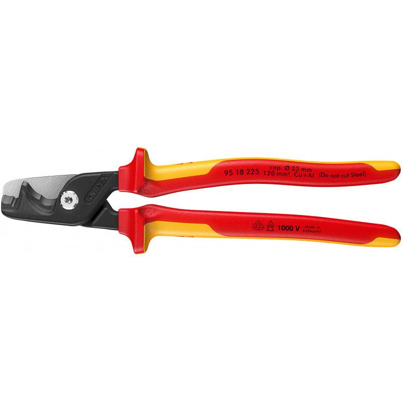 Coupe-câbles StepCut XL - 225mm - Bi-matière - Poli - Cu / Al Ø23mm/120mm² - KNIPEX | 9518225_0