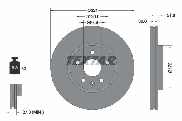 DISQUE DE FREIN TEXTAR 92187003_0