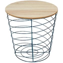 Table d'appoint filaire en bois et métal Cyclone bleu paon The Home Deco Factory - 3664944303411_0