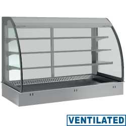 Elément top et vitrine sur 3 niveaux ouverte (avec rideau)  réfrigérés  ventilés  3x gn 1/1 (sans unité hermétique)   dpa/tva312-s_0