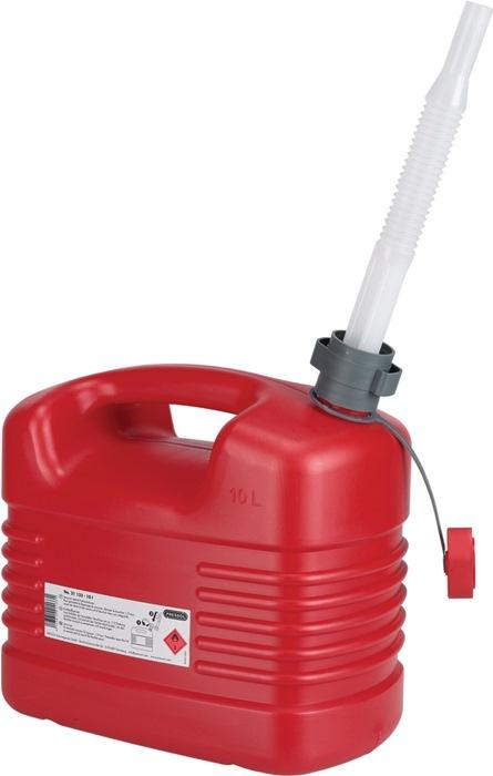 Bidon pour carburant contenu 10 l rouge HDPE L329xl195xH319mm PRESSOL_0