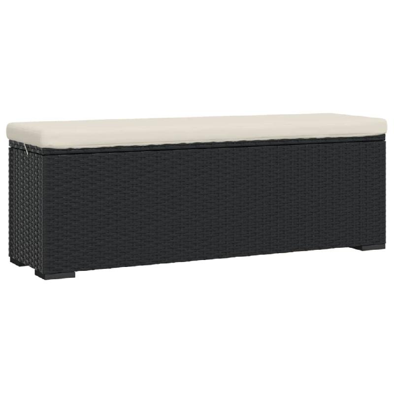 Banc de jardin meuble de patio d'extérieur terrasse avec coussins 176 cm  résine tressée gris