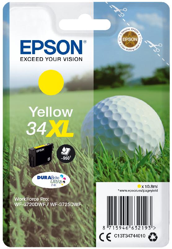 Epson Golf ball Singlepack Yellow 34XL DURABrite Ultra Ink_0