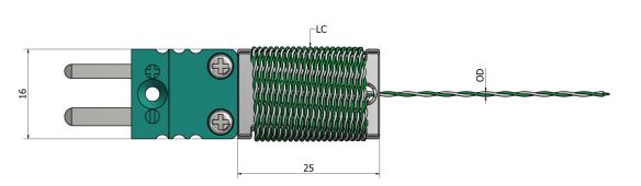 Thermocouple filaire à poignée aluminium avec câble téflon torsadé PFA - TC02_0