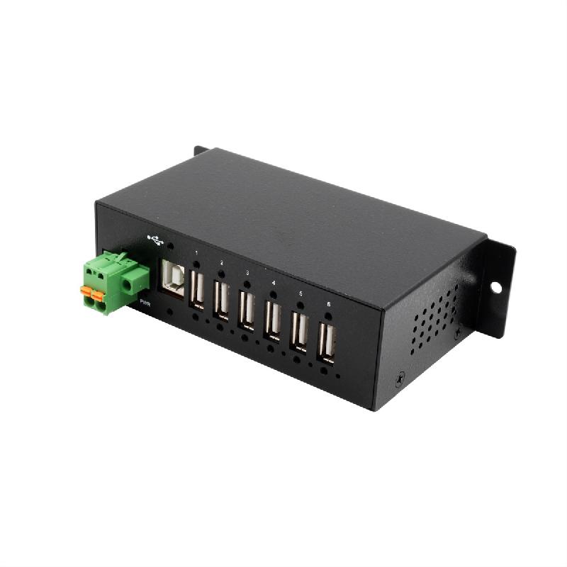 EXSYS EX-1596HMVS Hub métal USB 2.0 à 6 ports, protection de surtension 15KV ESD (rail DIN)_0