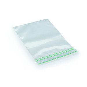 RAJA Sachet plastique recyclé à fermeture Zip - 10 x 15 cm - Epaisseur 60 microns - Transparent - Carton de 1000_0