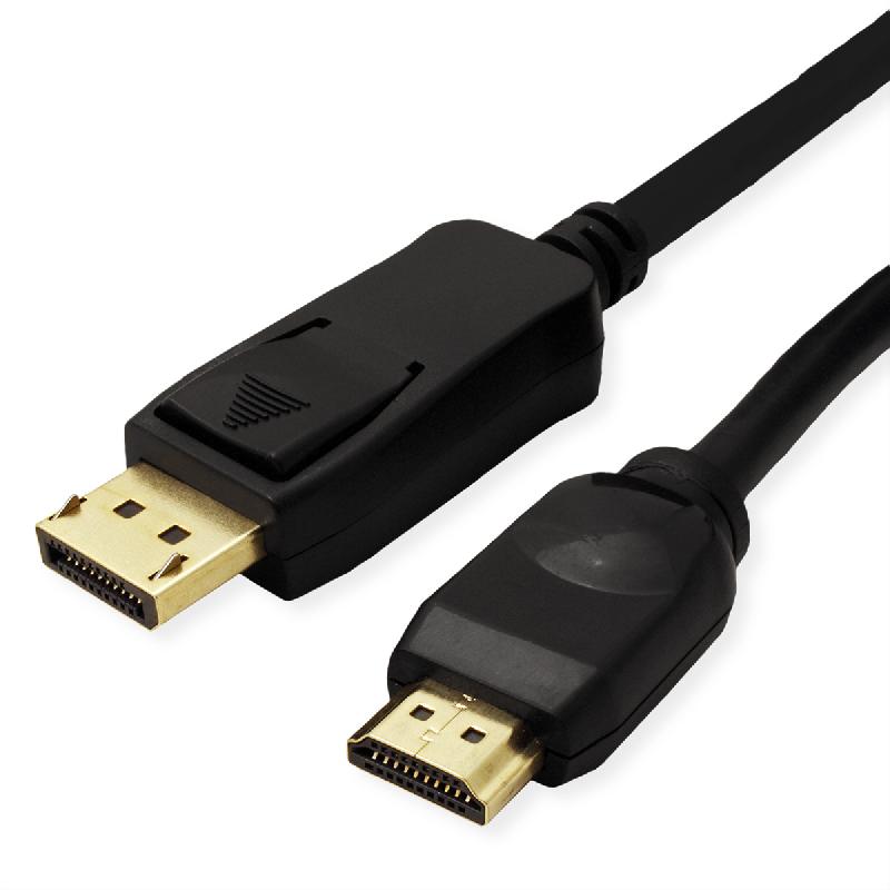 Value câble displayport dp - uhdtv, m/m, noir, 1 m_0