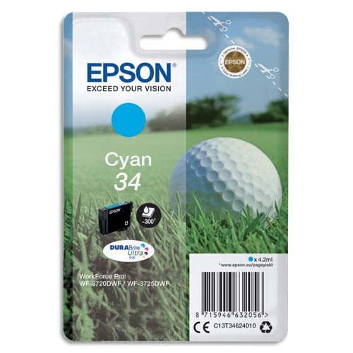 Epson cartouche jet d'encre durabrite ultra cyan ''balle de golf'' 34 (t3462) - c13t34624010_0