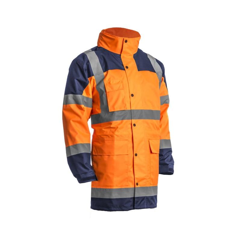 Parka de pluie - HYDRA - 300D Oxford 100% PES enduit PU + Doublure mesh - Orange HV/Marine - COVERGUARD | 5HYJ17_0