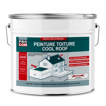 Cool roof - Peinture toiture anti chaleur, peinture blanche réfléchissante PROCOM - Réduction de température jusqu'à 20°C en intérieur_0