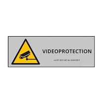 Panneau d'information - Vidéo-Protection   - 297 x 105 - PVC - Gris - Lot de 2_0