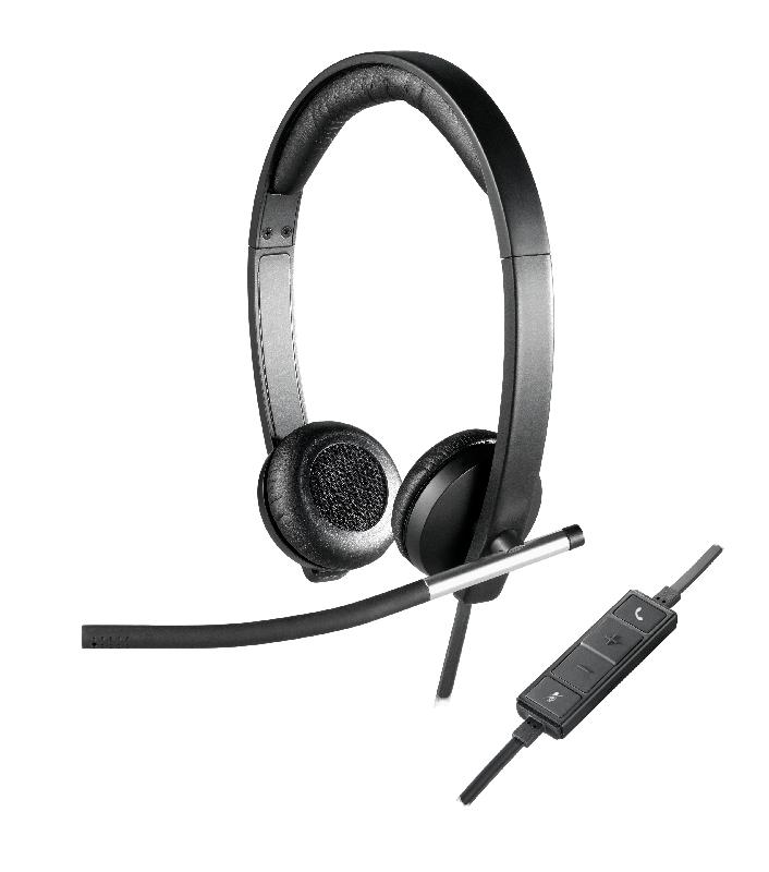 Logitech H650e Casque Avec fil Arceau Bureau/Centre d'appels USB Type-A Noir, Argent_0