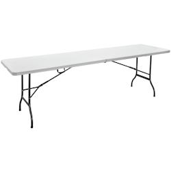 METRO Professional Table de banquet d'extérieur Pamua, acier/HDPE, 243 x 75 x 73 cm, pliable, hydrofuge, blanc - blanc plastique 4894926134255_0