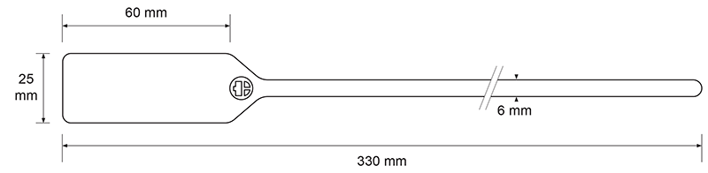 Scellé PP à tige crantée plate - Longueur 180 mm - Tige Ø6 mm - Jaune_0