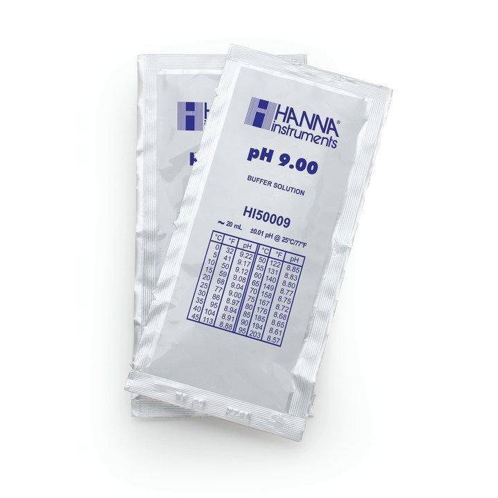 Solution tampon pH 9,00, ±0,01 pH, certificat d'analyse, 25 sachets de 20 mL - HI50009-02_0