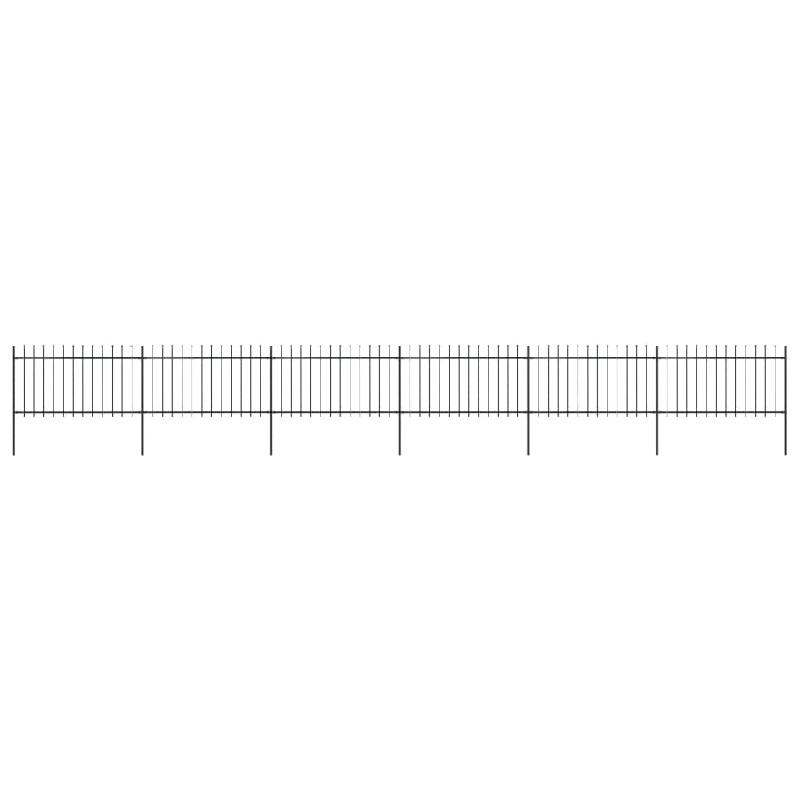 Vidaxl clôture de jardin avec dessus en lance acier 10,2 x 1 m noir 277616_0