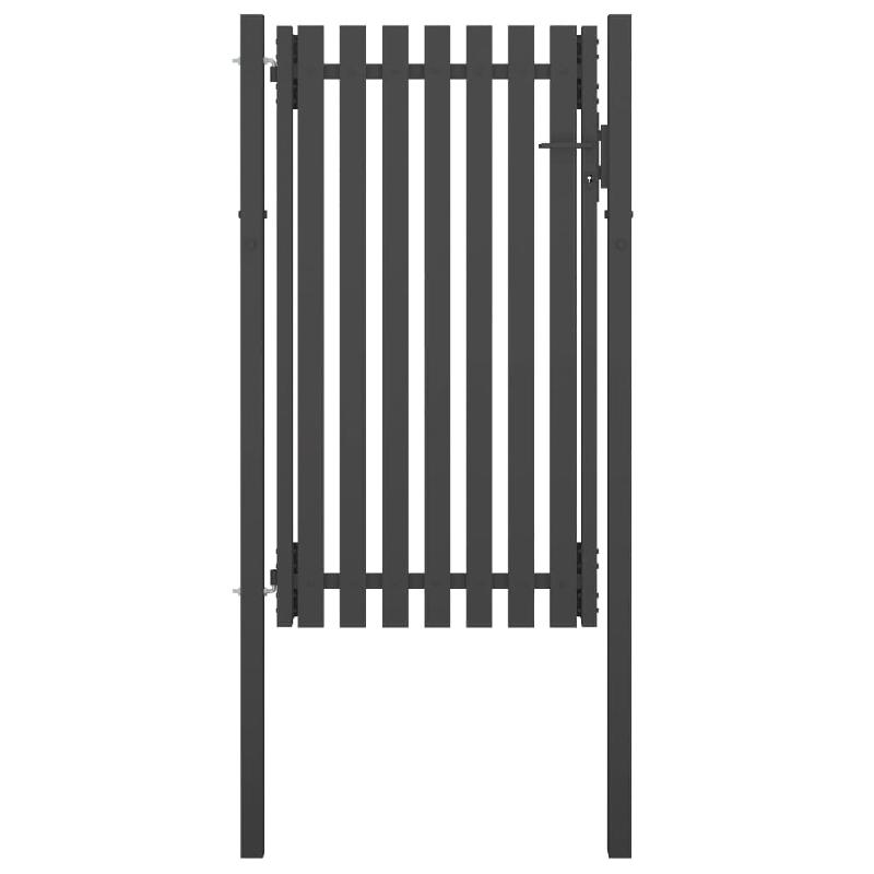 Vidaxl portail de clôture de jardin acier 1x2,25 m anthracite 146331_0