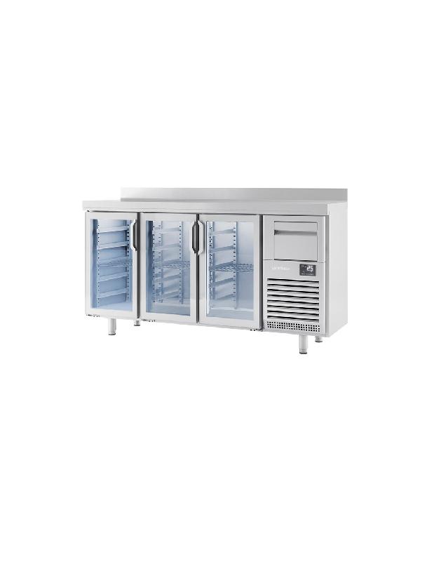 Arrière-bar réfrigérée 3 portes vitrées INFRICO FMPP2000CR - Inox AISI 304 - Double vitrage trempé - LED - Température +2°C à +6°C - Groupe tropicalisé 40°C_0