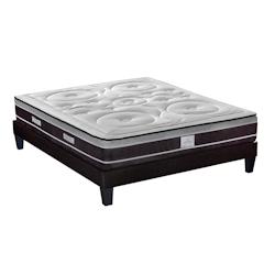 Ensemble   Matelas Ressorts ensachés + Sommier Bois 140x190 cm DIVIN HYPSOM - blanc Mousse à mémoire de forme 4VP.DI.K15.1419_0