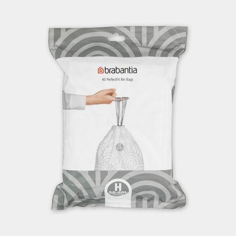 Sacs poubelle PerfectFit -Code H (50-60 litres) Brabantia Distributeur 40 sacs résistants et pratiques_0