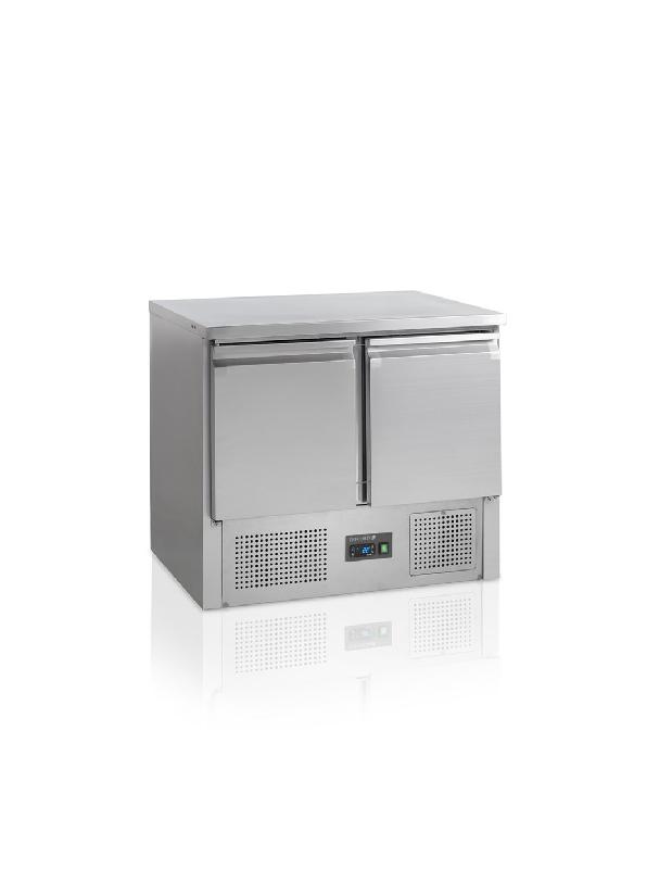 Desserte réfrigérée négative 2 portes centrale TEFCOLD - SA910BT avec Thermostat électronique et Evaporateur ventilé - Extérieur et intérieur en inox AISI304_0